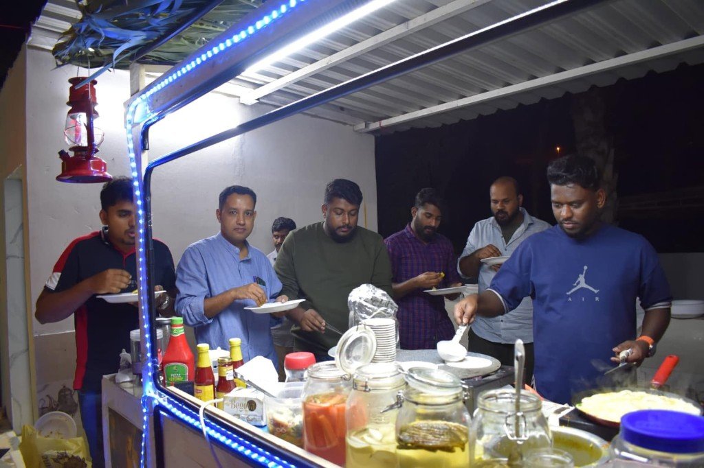 Church members sharing a fellowship meal