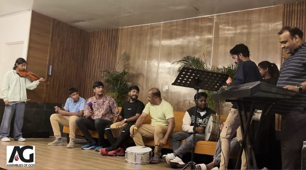 Church musicians leading praise and worship